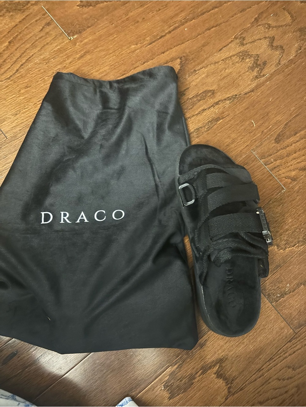 Draco Men's Black Slide Sandals with Adjustable Straps